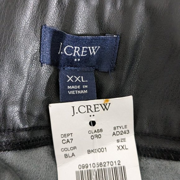 J Crew Vegan Faux Leather Pants Women's XXL Black Pull On NWT - Picture 13 of 16